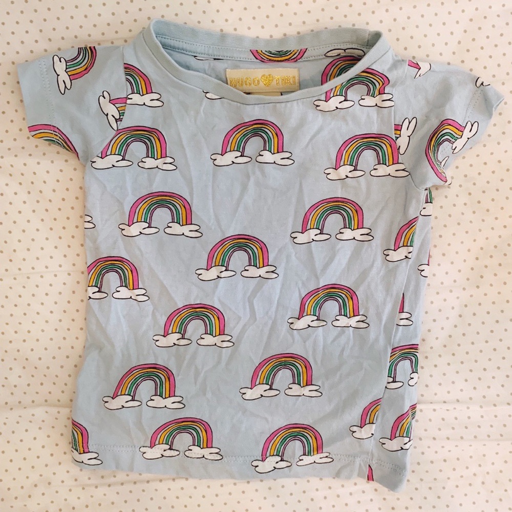 Hugo 💚 tiki organic rainbow tee